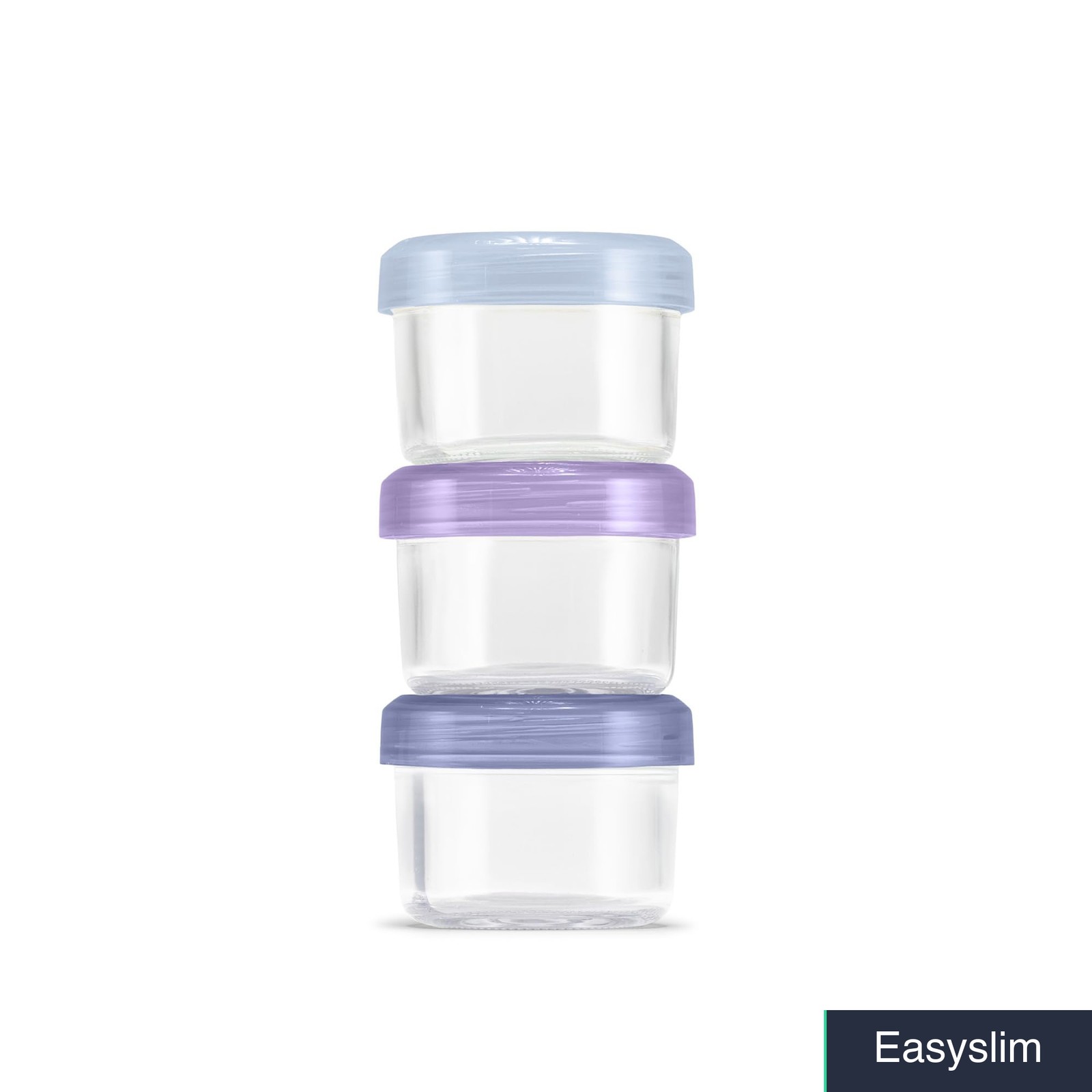 Glass Condiment Containers 3-Pack 4oz Leak-Proof Screw Lids Purple