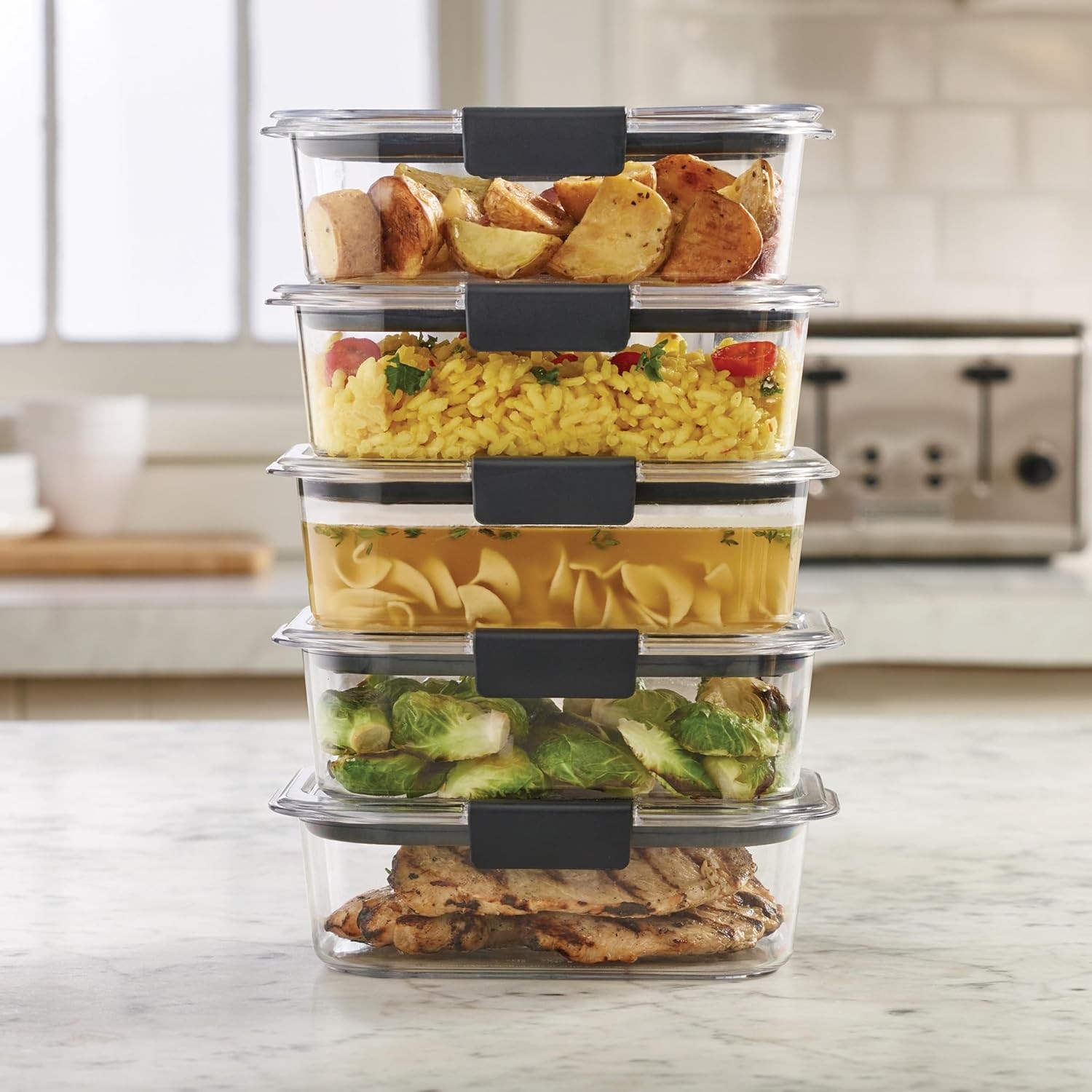 Rubbermaid Brilliance Tritan Plastic Food Storage Containers BPA Free Airtight L