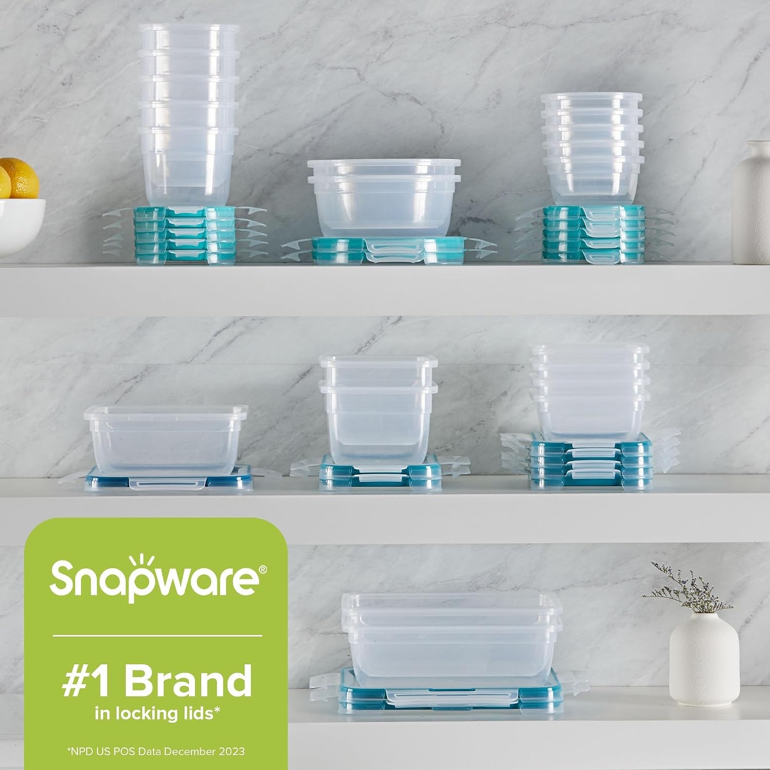 Plastic Total Solution 21-Pack Large Food Storage Containers Set Meal Prep