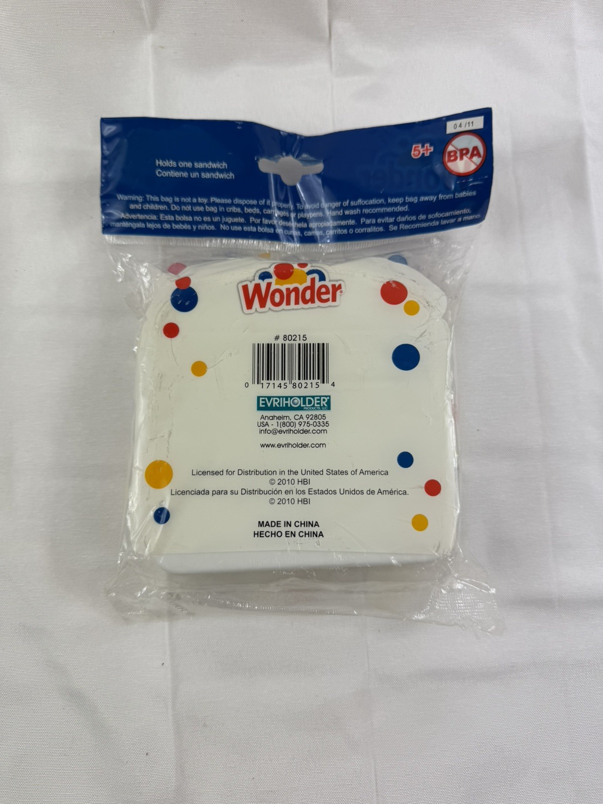 2011 Wonder Bread Dots Plastic Sandwich Container MIP SEALED School Lnch NEW-B