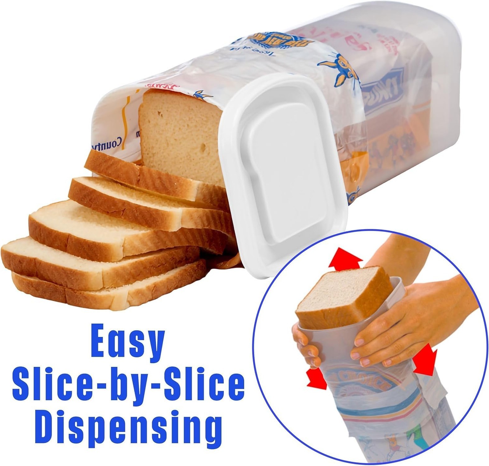 Buddeez Bread Buddy Airtight Bread Storage Container- Slice by Slice Dispensi…