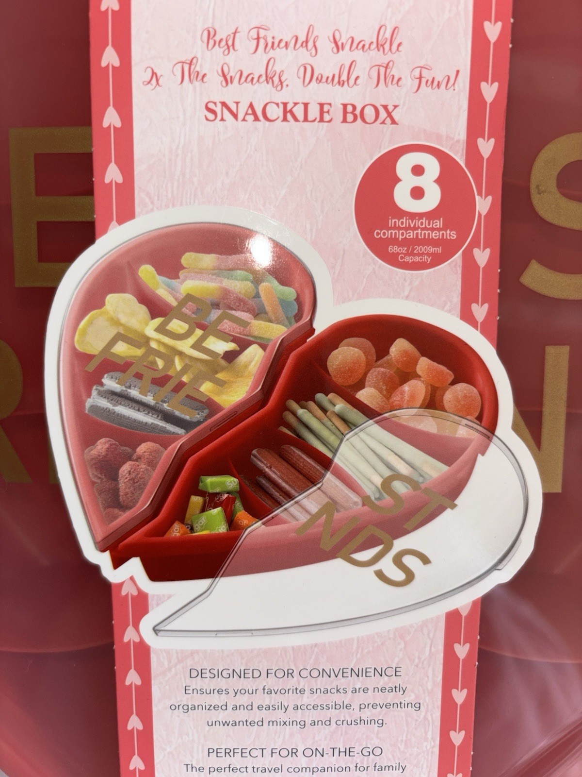 TARGET Valentine Best Friends Heart-Shaped Snack Box SNACKLE Box Red