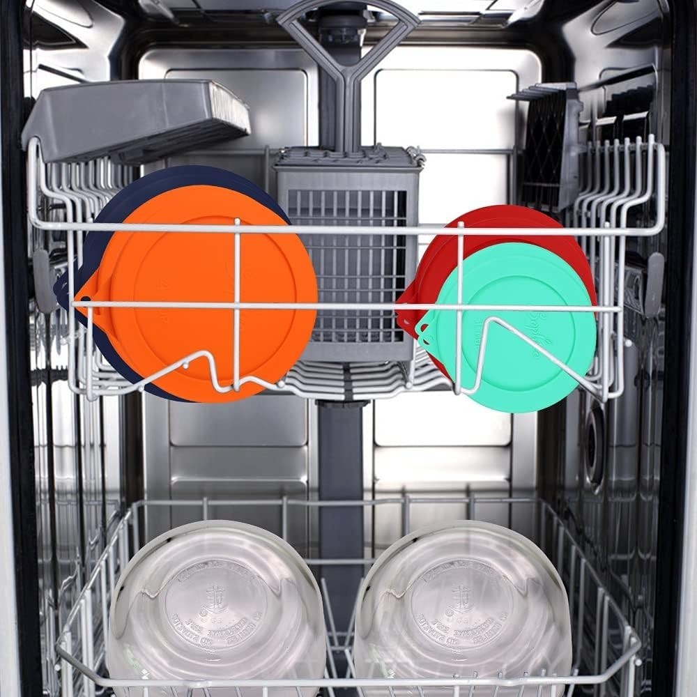 Round Silicone Storage Cover Lids 8-Pack | Fit Anchor Hocking and Pyrex, 4 Size