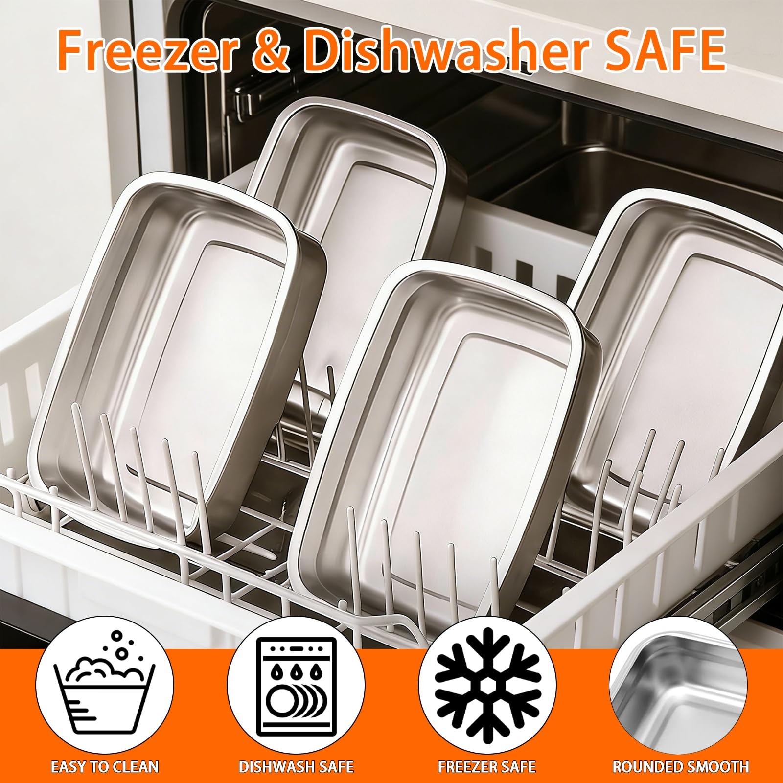 10PCS 50oz Stainless Steel Food Storage Containers with Airtight Lids, 1500ml…