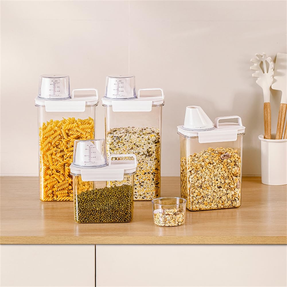 2Pcs Rice Dispenser Storage Containers, 1.1L Small Rice Bucket with Measuring…