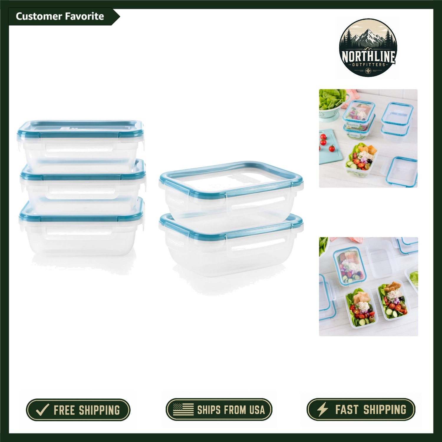 3-Cup BPA-Free Containers with Airtight Lids – Meal Prep Made Easy, Set of 5