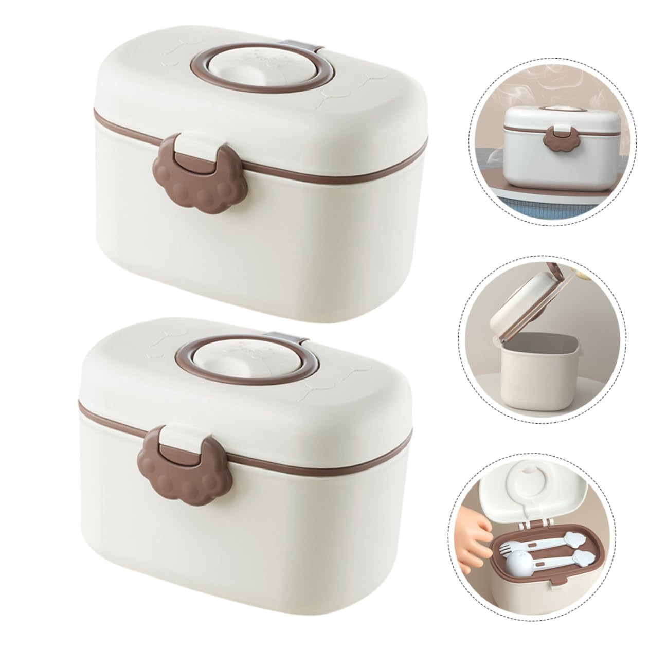 2-Pack Portable Milk Powder Dispenser Container with Scoop Forks for Baby For…