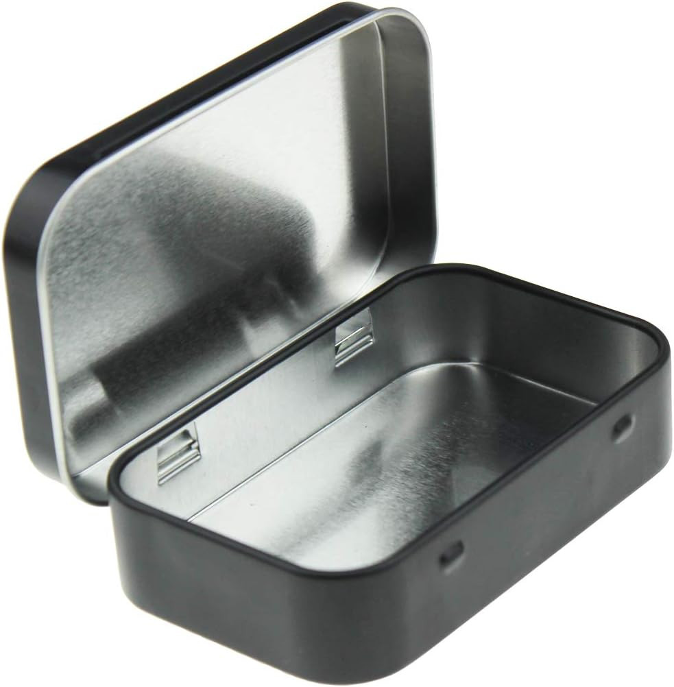 20 Pieces Rectangular Metal Empty Hinged Tins Containers Basic Necessities Home
