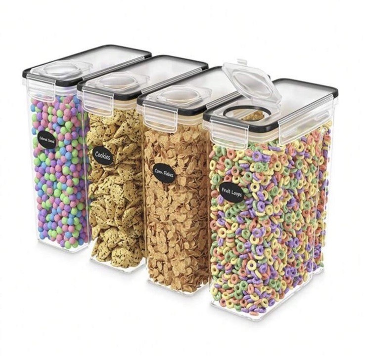 Cereal Containers Storage – 4 Pack Cereal Dispenser Airtight Food Storage Con…