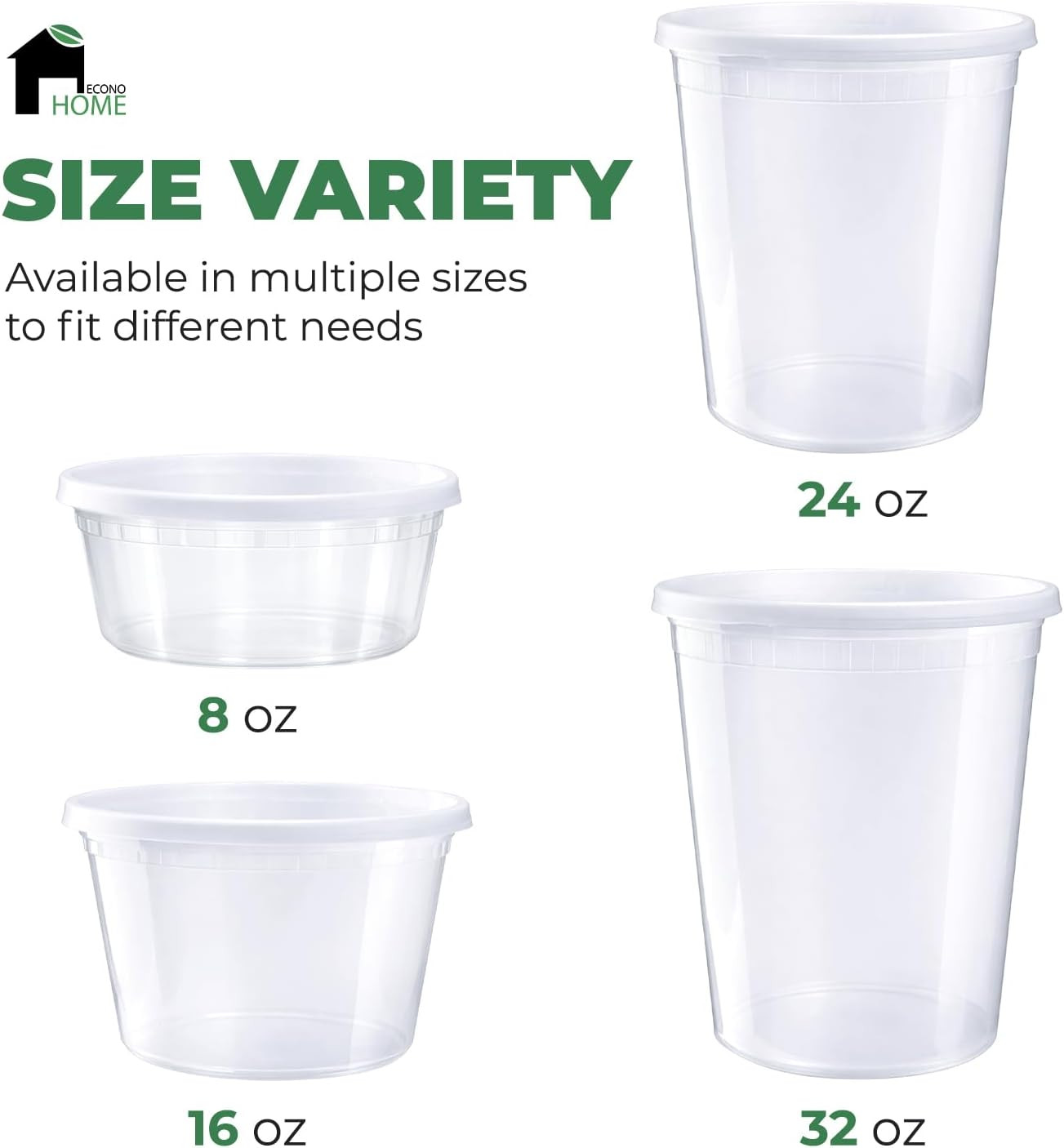 Clear Deli Containers with Lids – 240-Pack, 32Oz Plastic Containers with Lids fo