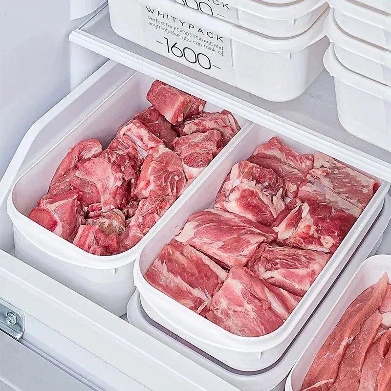 Plastic Covered Fresh keeping Box Food and Fruit Storage Freezer Organizer