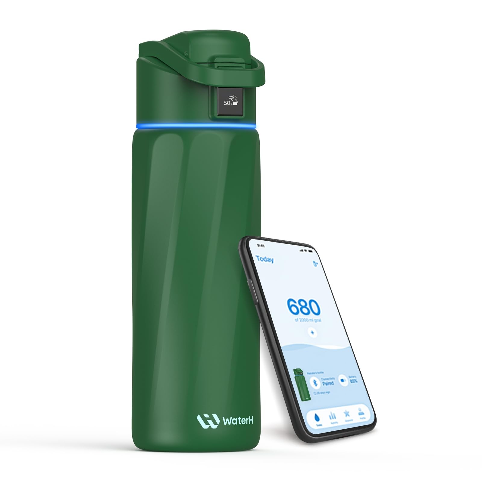 BOOST Smart Water Bottle that Reminds You to Drink, 24oz BPA-Free Stainless Stee