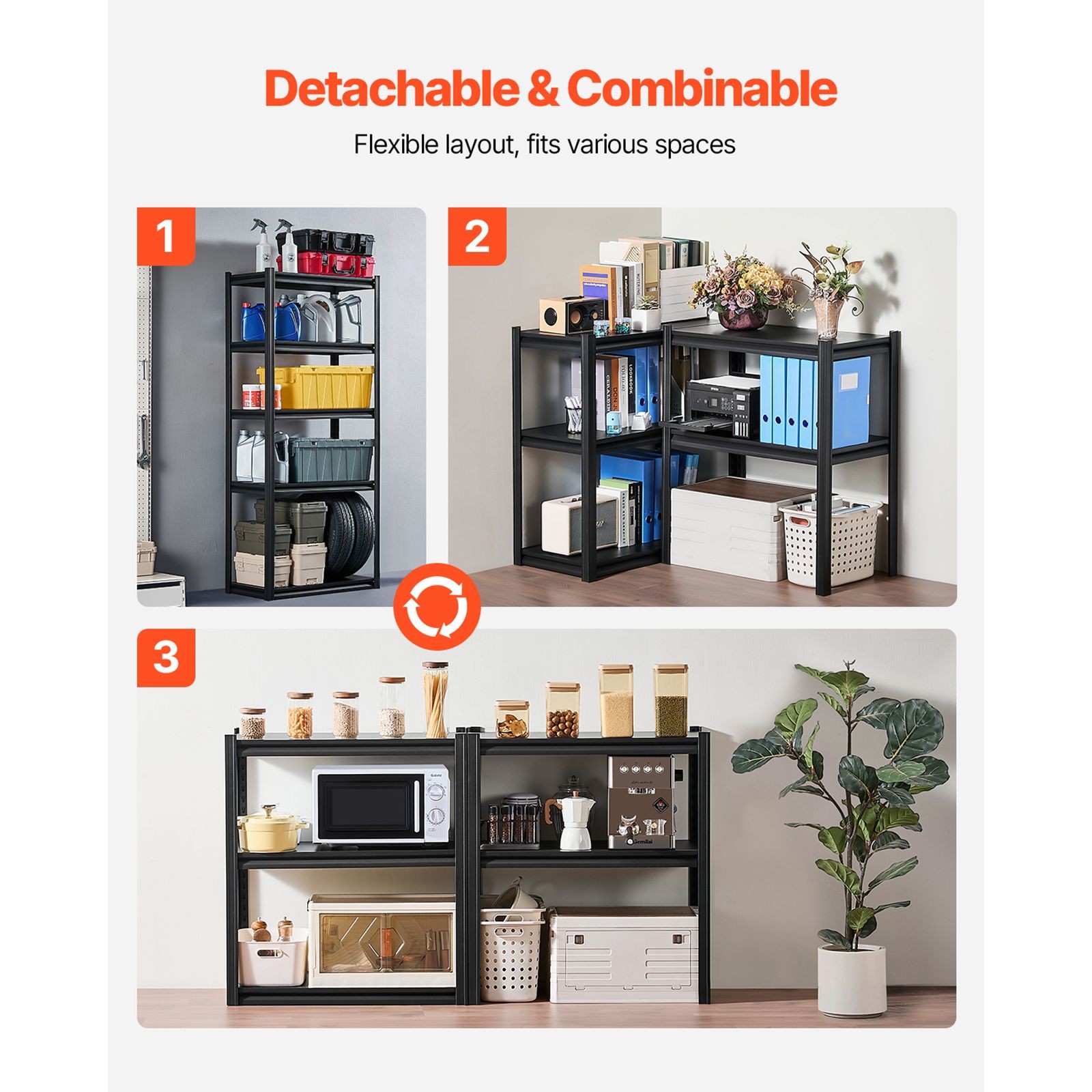 5 – Tier Heavy Duty Shelving, 2000 lbs Capacity, 16x32x72 Inch Adjustable Metal