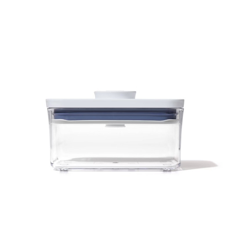 0.6qt Plastic Rectangle Airtight Food Storage Container White: Dishwasher-Safe