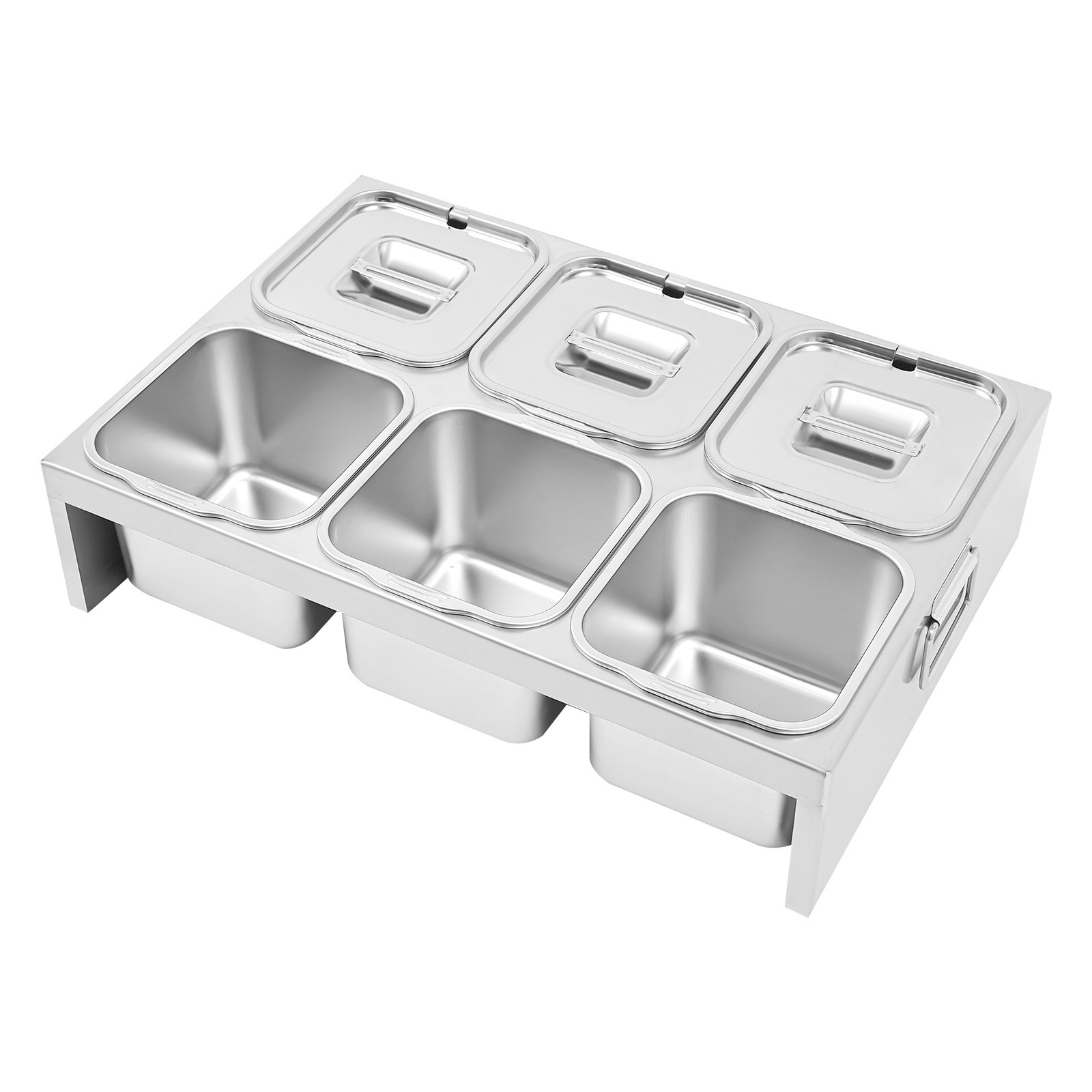 6 Compartment Trays For Prepping Ingredients And Toppings,Condiment Container