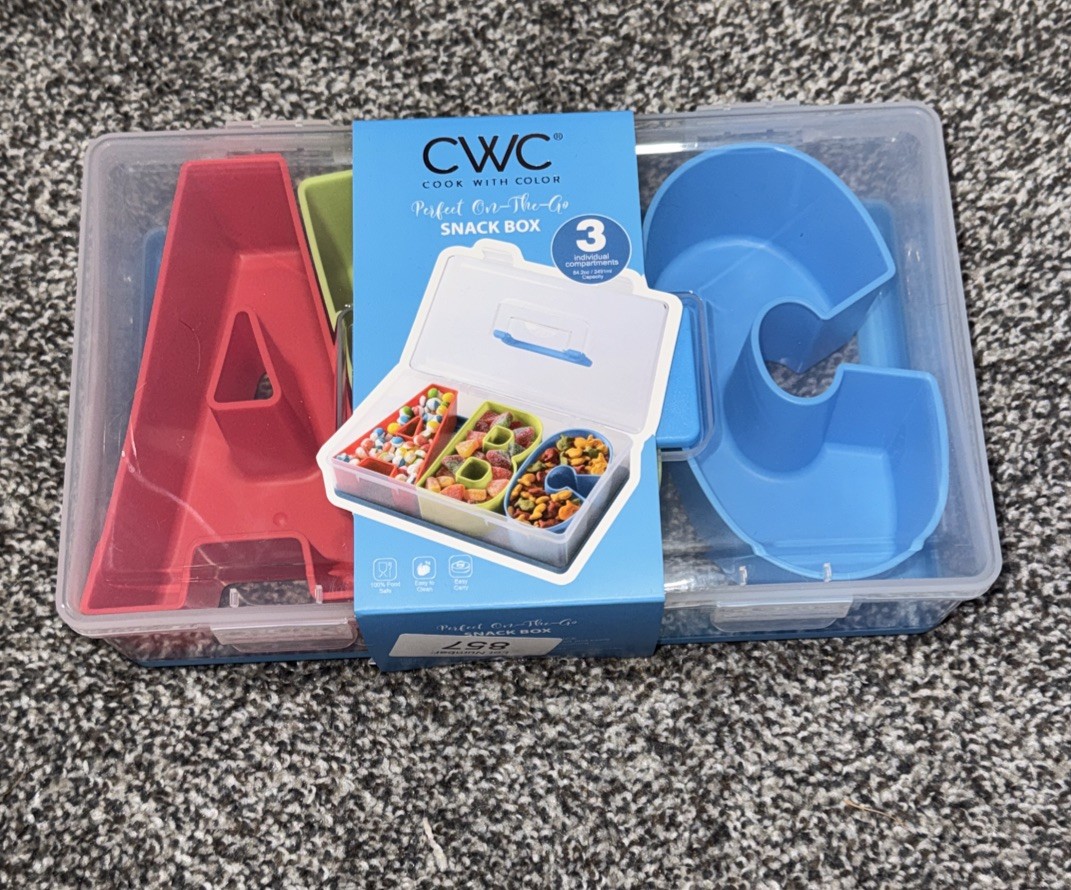 Cook With Color Snack Box ABC Alphabet Divided Tray Kids Lunch NEW