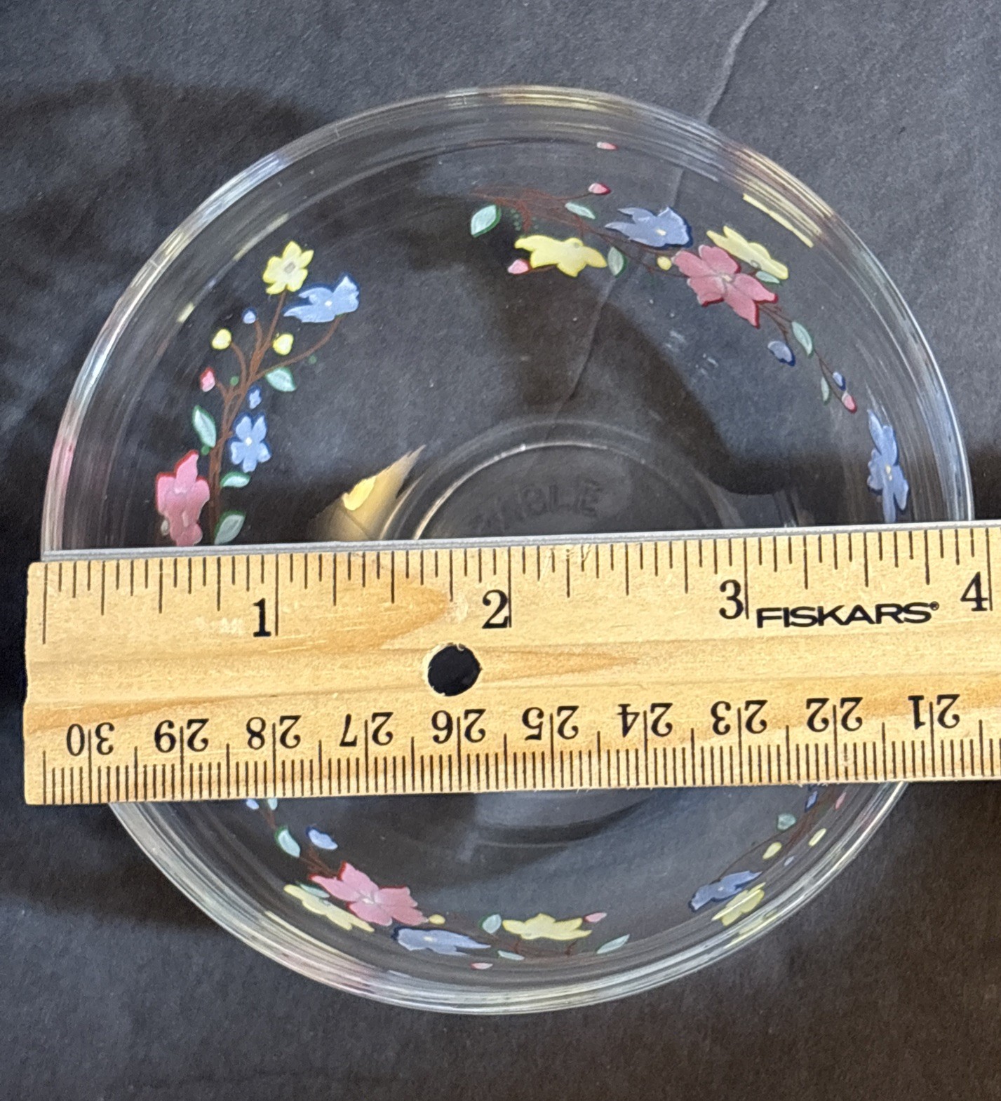 Vintage 5 Stackable/Nesting Food Storage Floral Glass With Lids