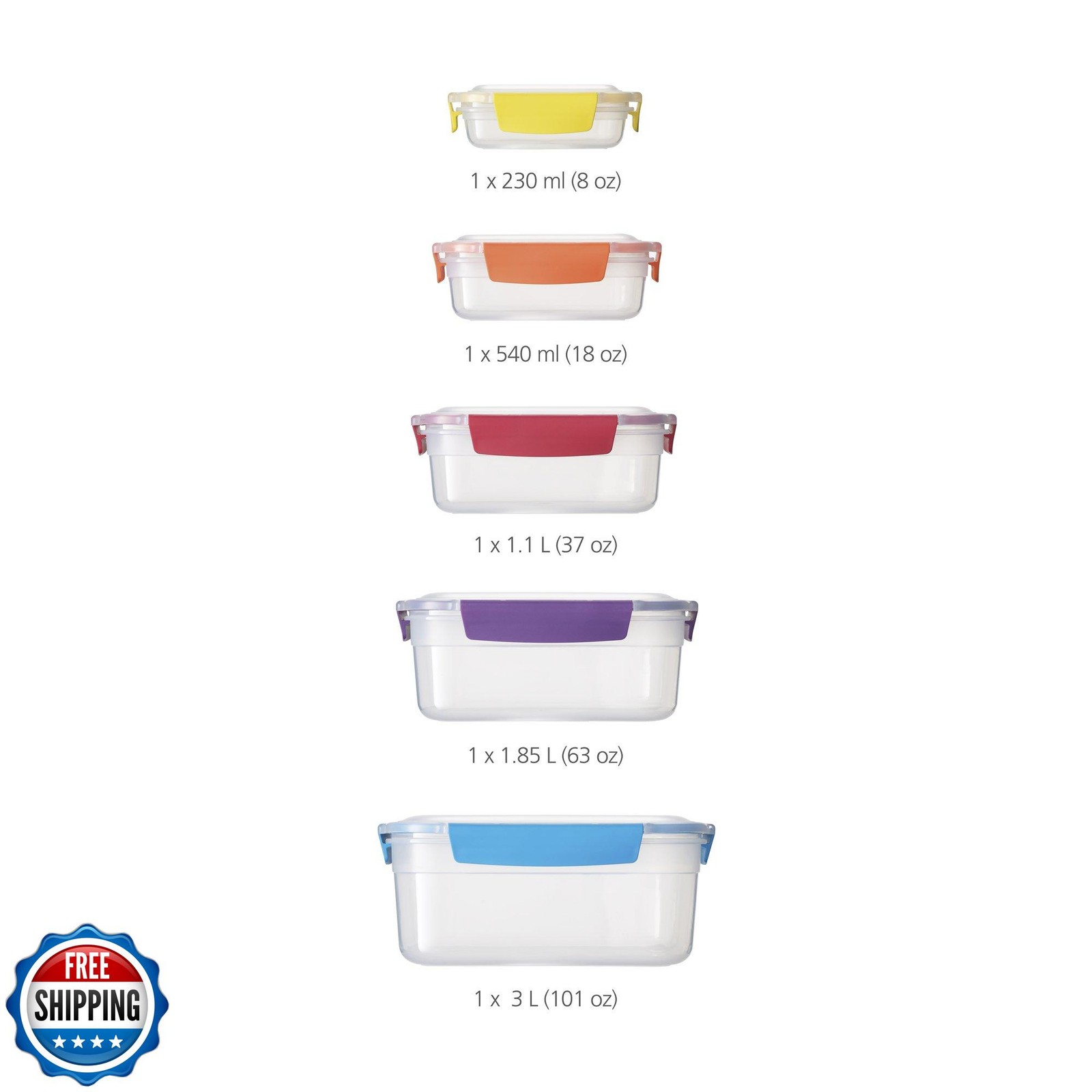 Joseph Joseph Nest Lock Plastic BPA Free Food Storage Container S