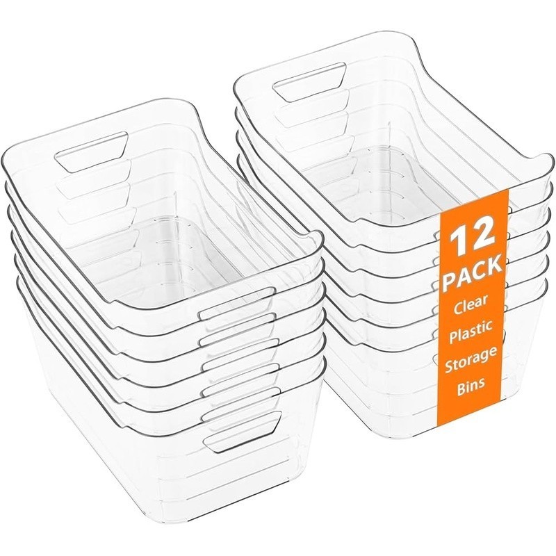 Transparent Acrylic Storage Bins Multi-Purpose Organizers Kitchen Pantry Toys US