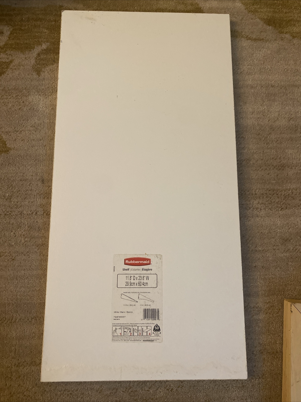 Rubbermaid .625 in. H X 24 in. W X 12 in. D White Wood Shelf Board ( Pack Of 2)