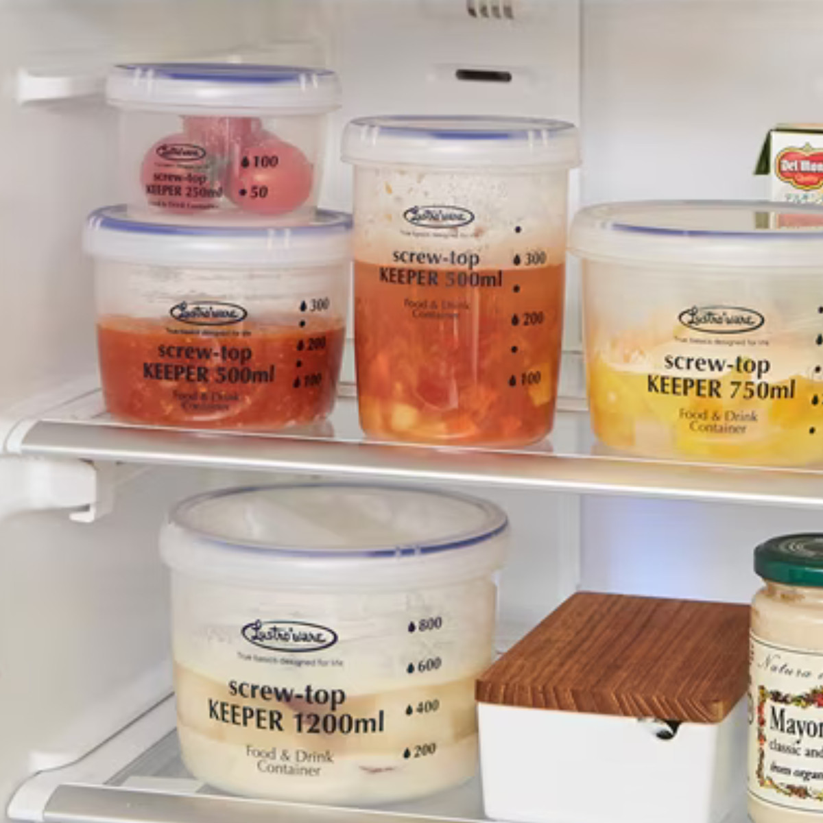 3pc, Lustroware Airtight Nestable Food Container Set, Microwave Dishwasher Safe