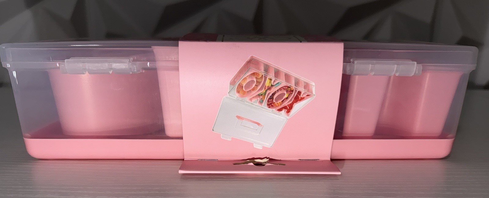 CWC LOVE Snack Box 4 Compartments On-The-Go Lunch Container BPA Free Pink