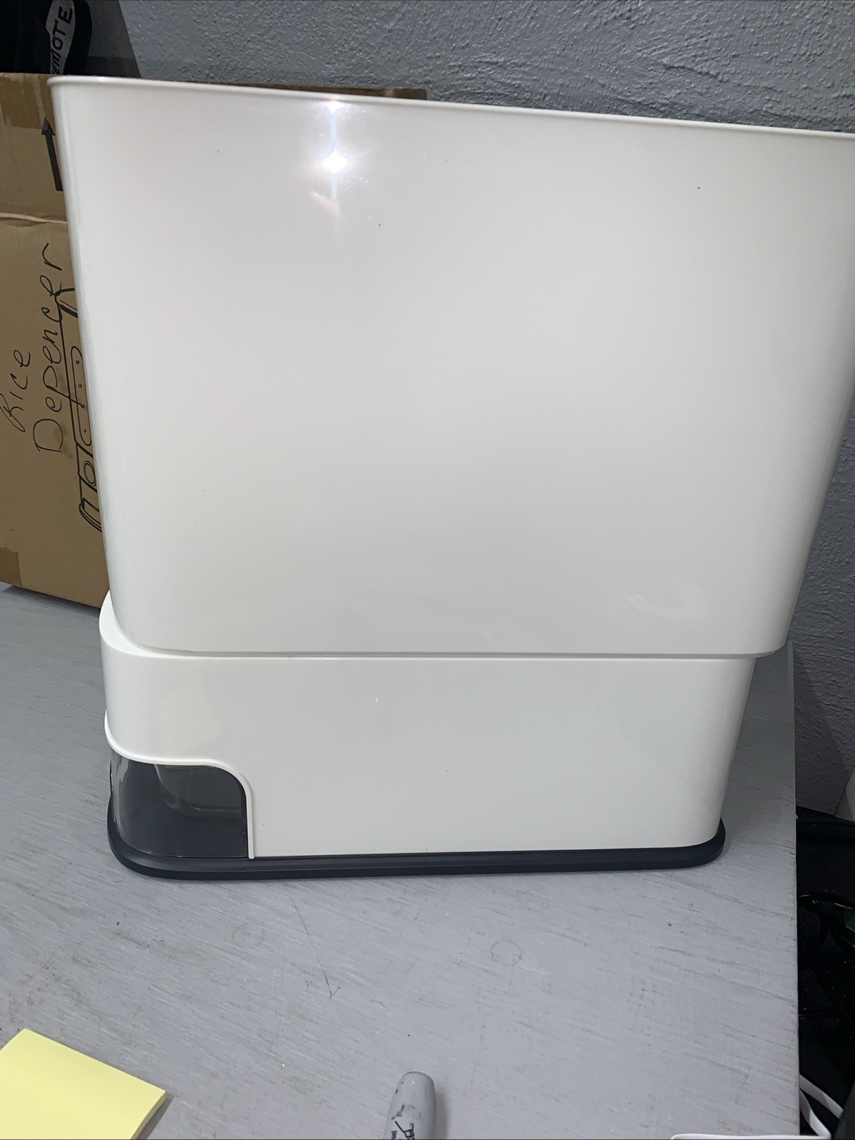 25Lbs Rice Dispenser, Large Grain Container Grey/White