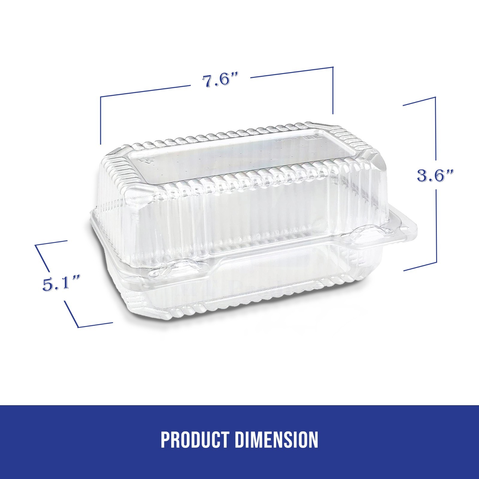 MT Products Disposable Clear Plastic Loaf Container – Pack of 500