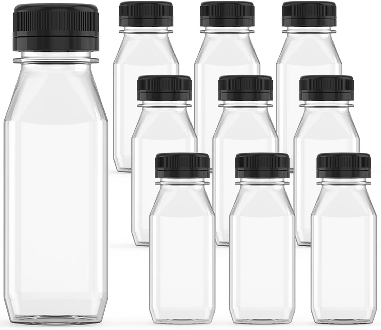 5 Pcs 8 Oz Plastic Juice Bottle Reusable Transparent Bulk Beverage Containers Wi