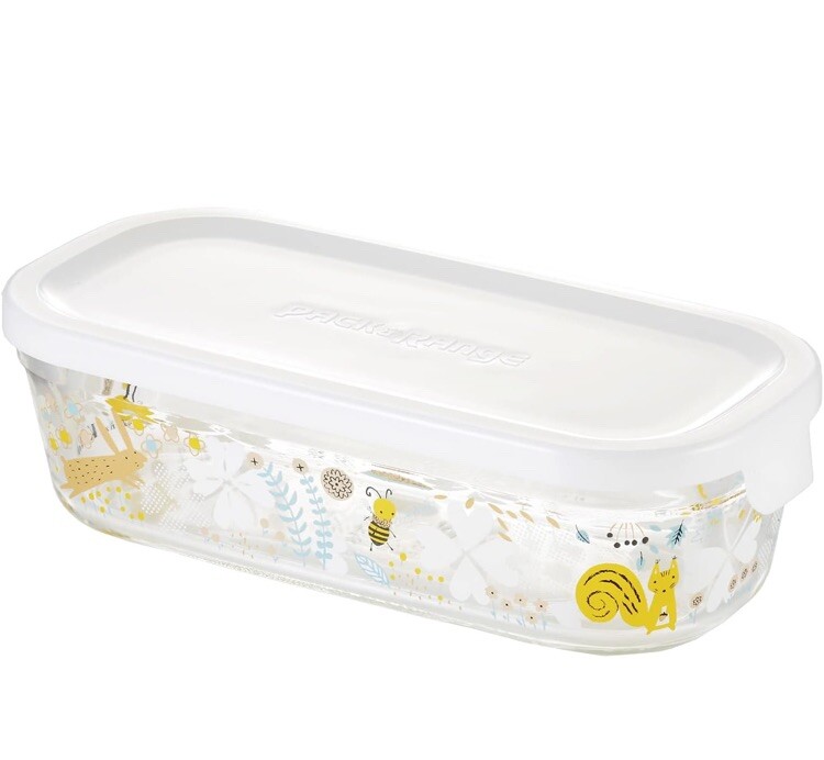 Shinzi Katoh Heat-resistant glass rectangle container BEE yellow tone 500ml