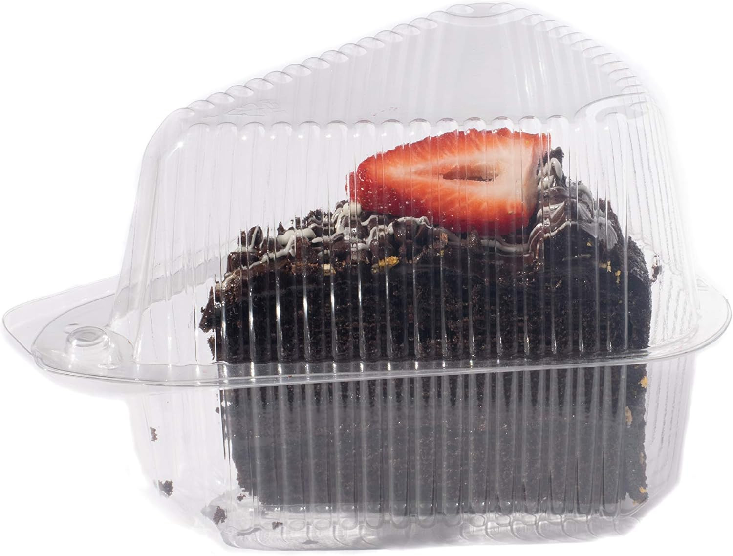 Hinged, Clear Single-Slice Pie/Cake/Cheesecake Container (High Dome Lid) – 100 P