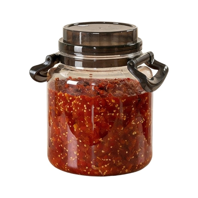 Transparent Pickle Jar With Detachable Press And Handle Fermentation Container