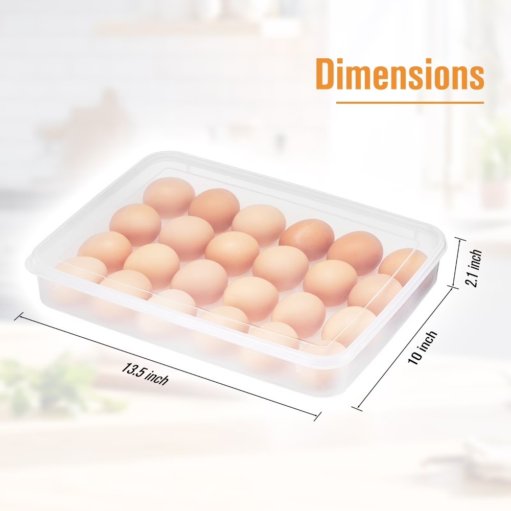 Clear Deviled Egg Tray Set – 2 Piece Carrier Holds 48 Eggs Total with Secure Lid