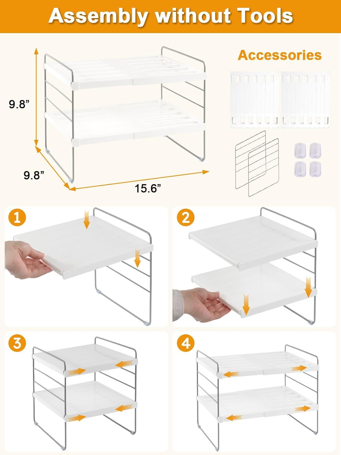 Foil and Plastic Wrap Organizer, Expandable Kitchen Pantry Storage, Height Adjus