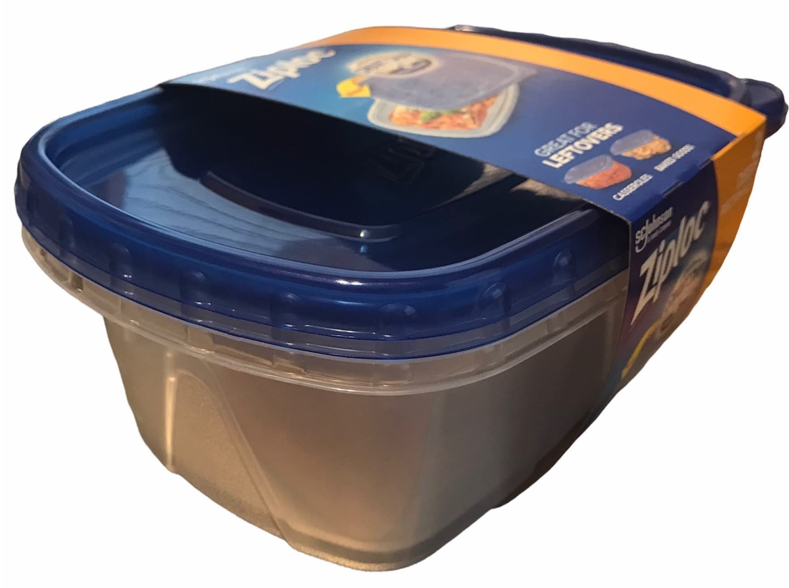 Ziploc Large Rectangle 9 Cup Containers with Lids, 2 Count 2 Qt, Clear