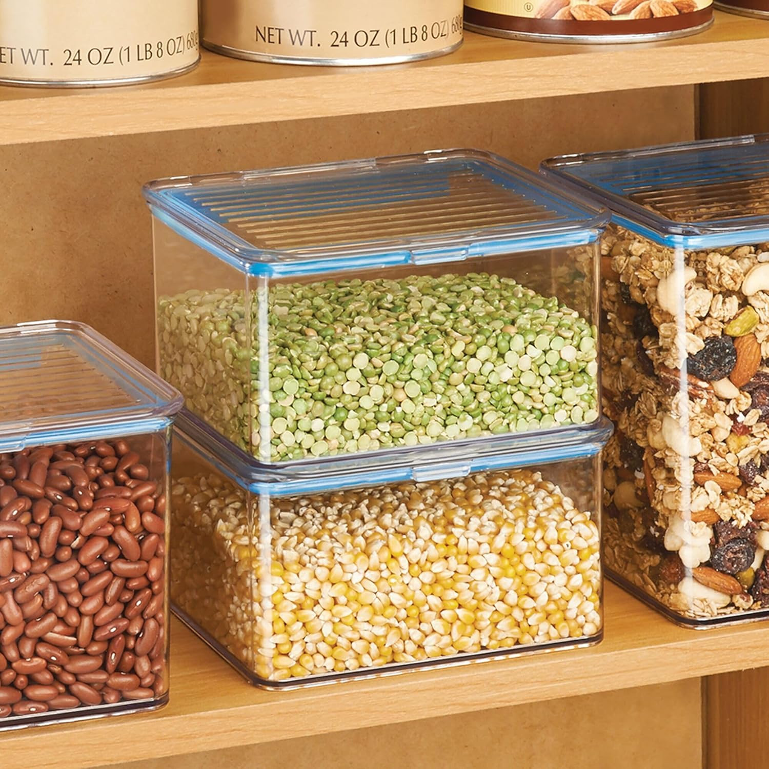 Idesign Plastic Bpa-Free Pantry Food Storage Organizer Bin with Air-Tight Hinged
