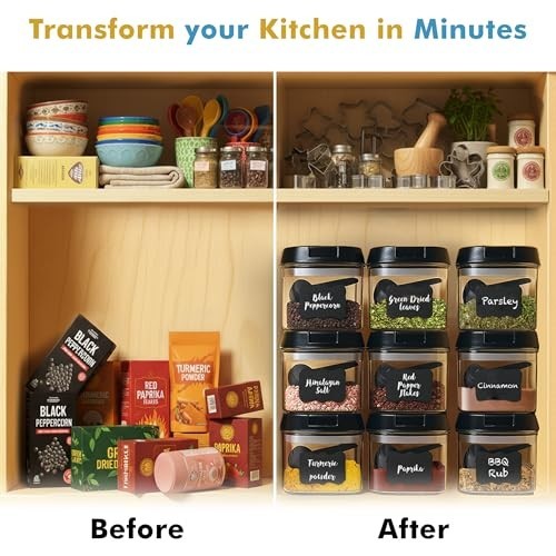 9PC Airtight Food Storage Containers – BPA Free Clear Plastic, Easy Lock Lids, K