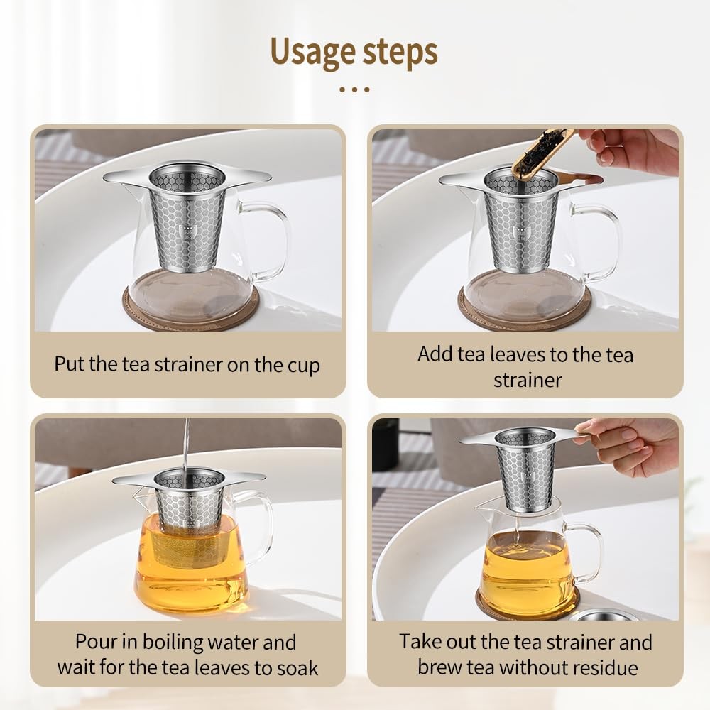 Tea Infuser for Loose Leaf Tea, BOMANSI BOMS 316 Stainless 1Pack, Silver