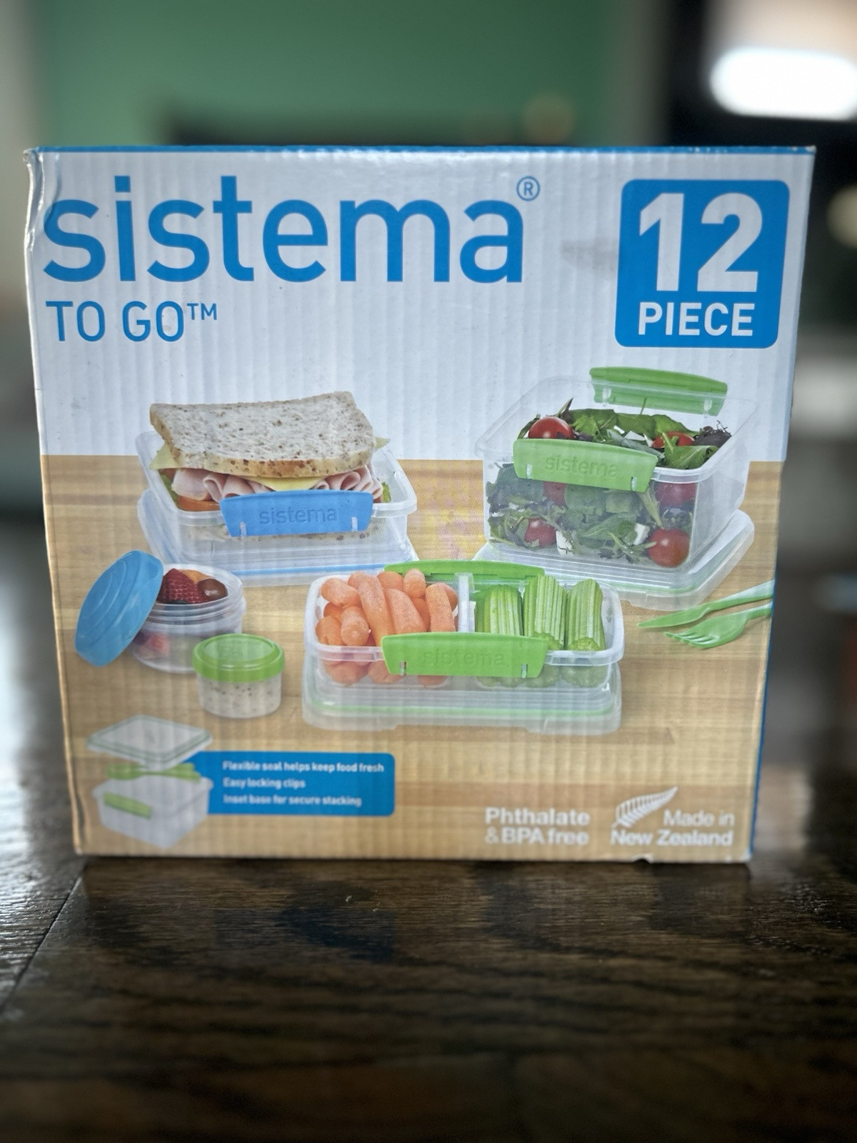 SISTEMA TO GO LOCKING LID LUNCH PACK SET BENTO PHTHALATE & BPA FREE 12pc SEALED