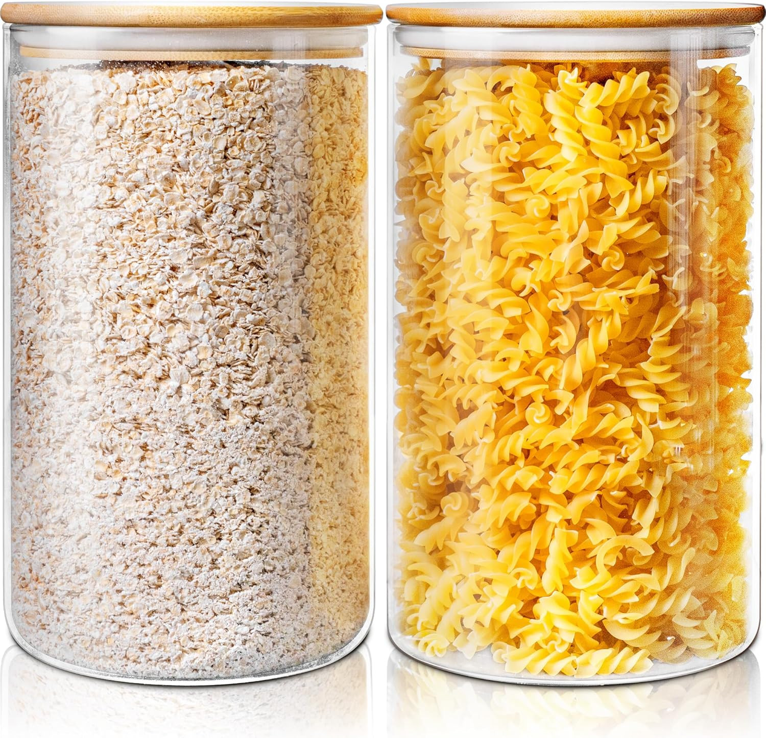 Extra Large Glass Flour and Sugar Storage Containers with Airtight Lids,132 F…