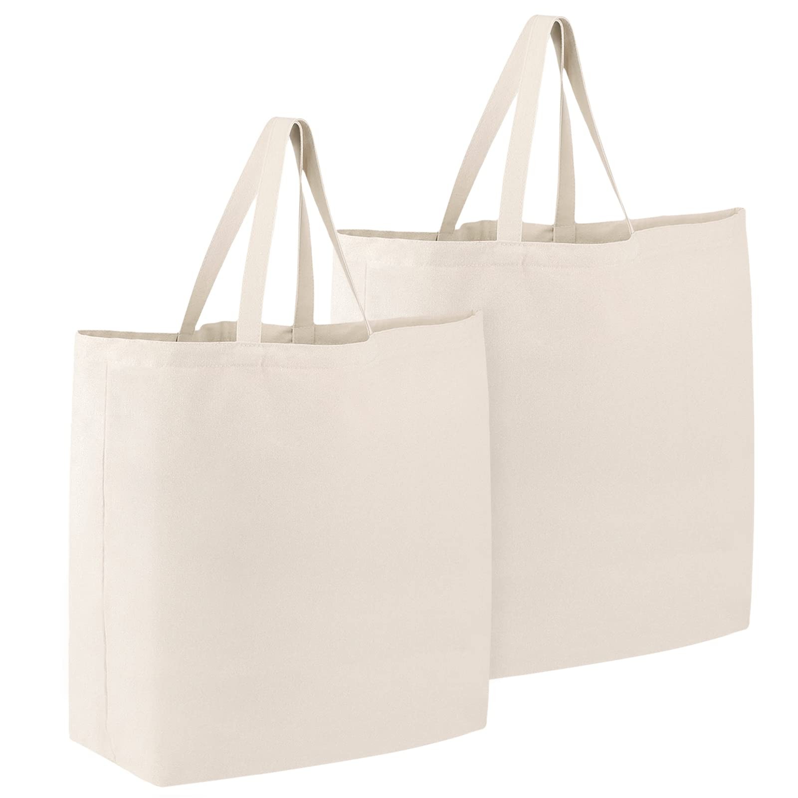 Segarty Large Canvas Tote Bag 2 Pack 25.6X19.6 Grocery Shopping Bags For Women