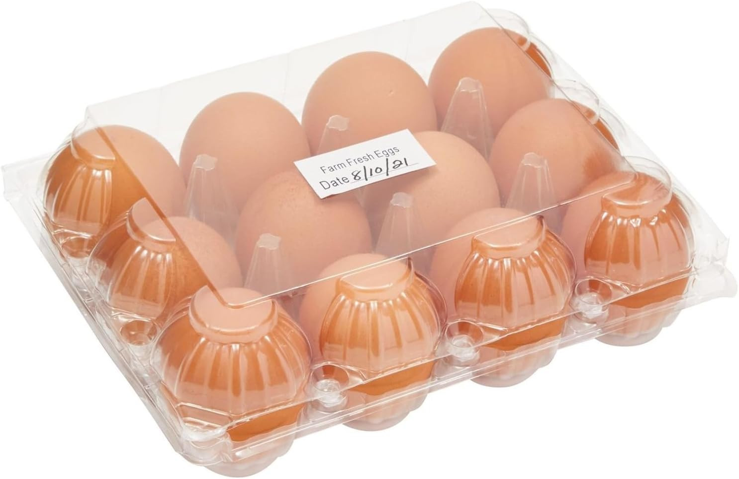 Stockroom plus Clear Plastic Egg Cartons – Clear Containers with Date Labels – B