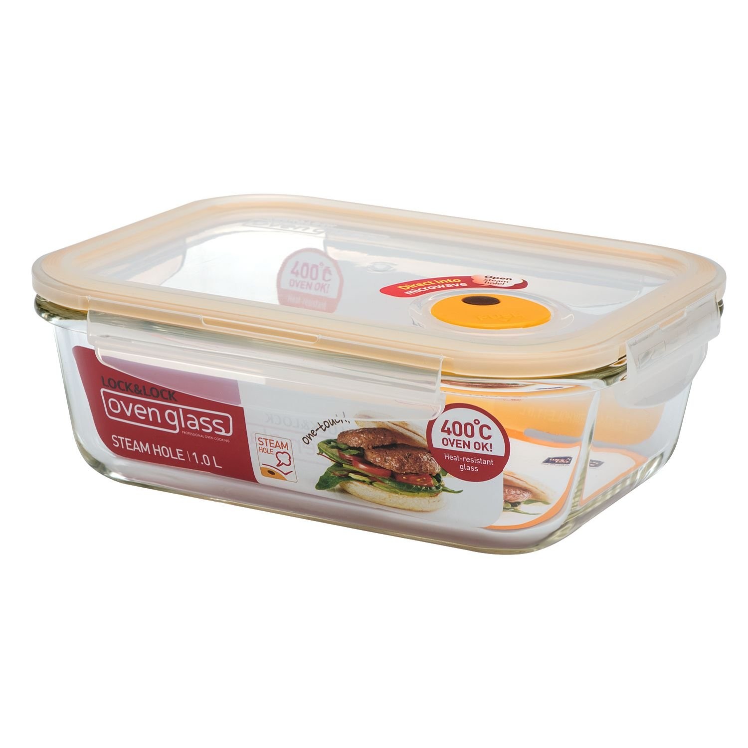 LOCK & Ovenglass Heat Resistant Square Glass – 33.84 oz, Clear