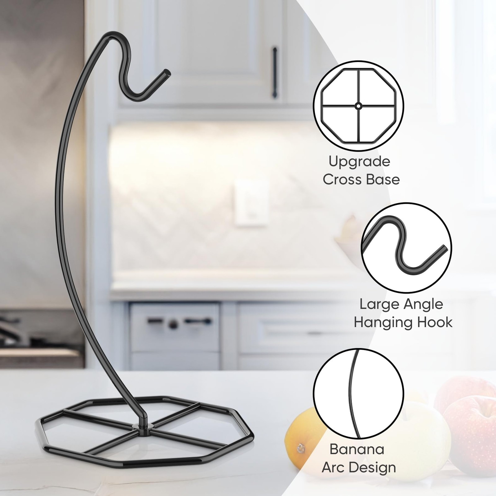 Banana Hanger, Tree Holder Metal Stand Holds Up to 15LB for Kitchen Counter 2 Pc