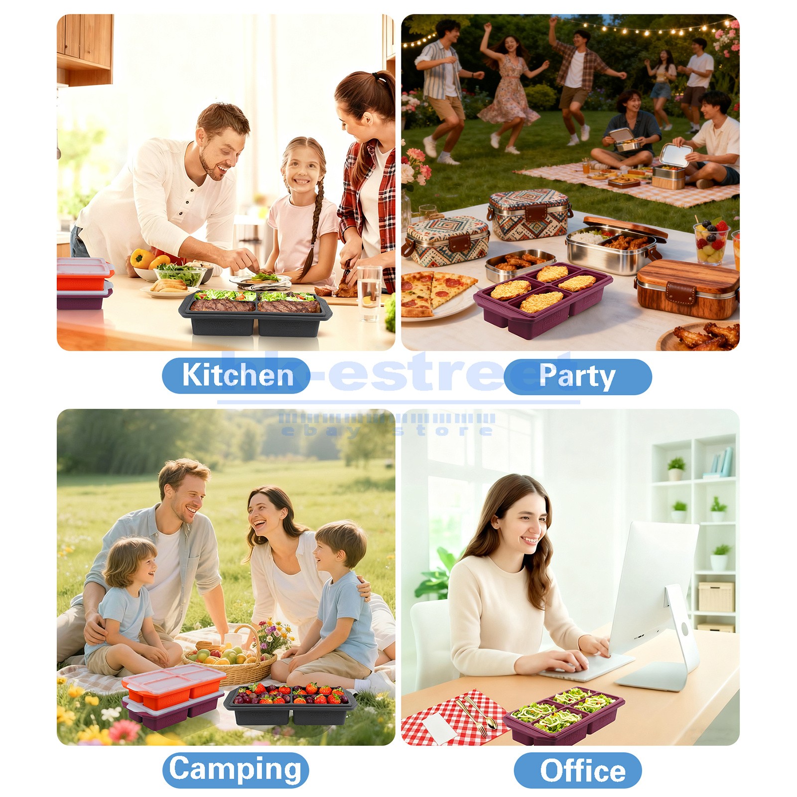 CulinaryCubed 2 Pack Stackable Food Storage Containers Airtight & Leakproof Set