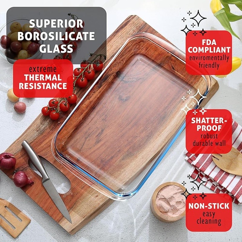 Glass Food Storage Containers 8pc Airtight Bakeware Set Oven Microwave Safe New