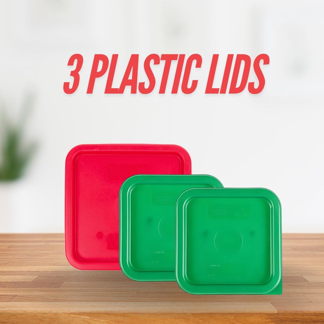 ATREVO Cambro Containers with Lids. Food Storage Clear Polycarbonate 2 qt, 4 …
