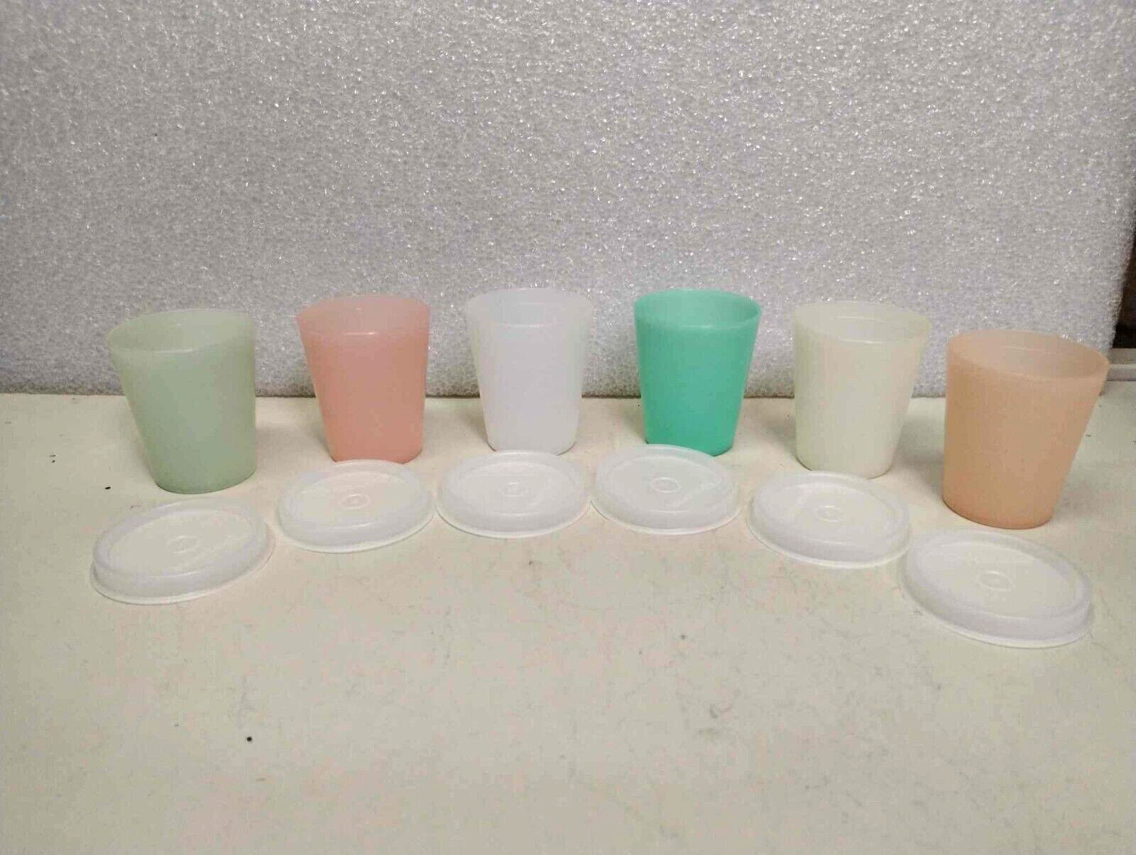 Vintage Tupperware 6 Mini Midgets Container Set Pastels #101