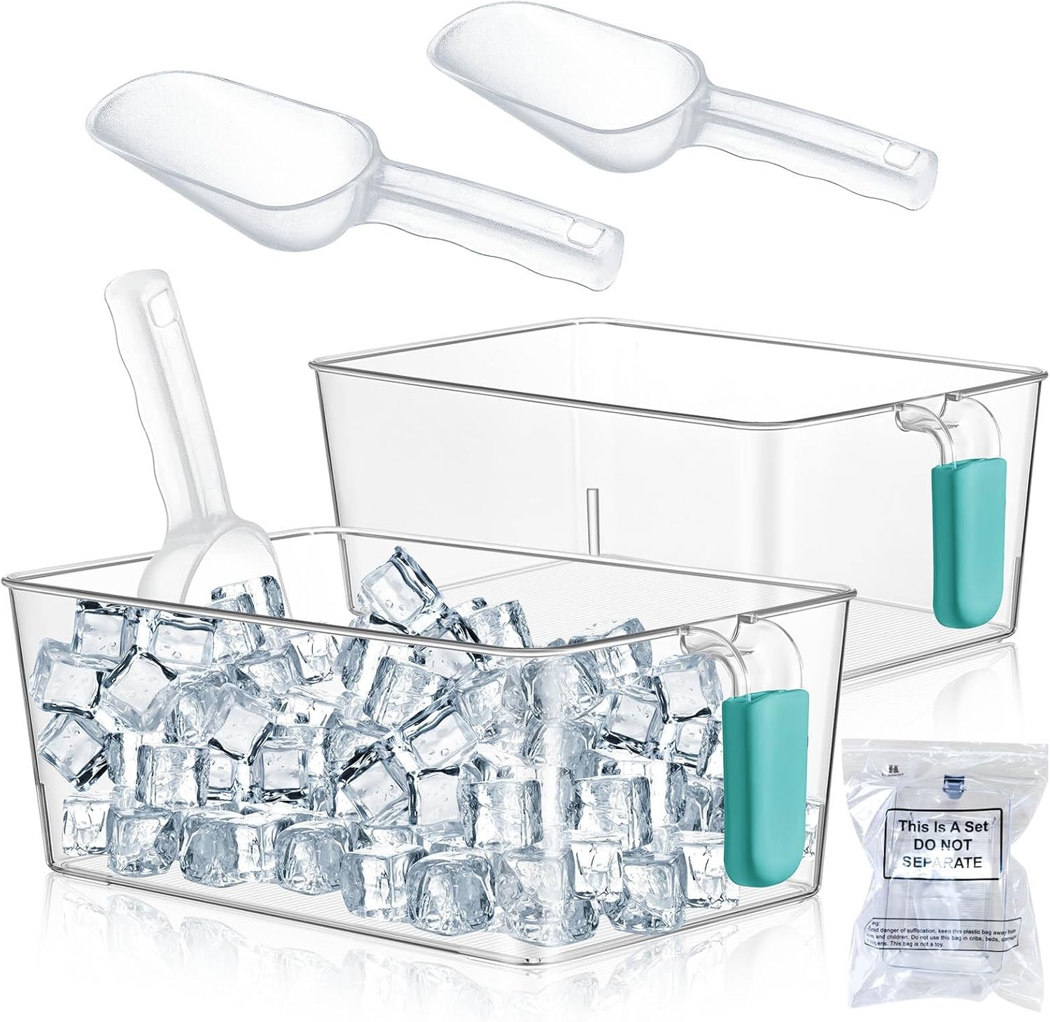2-Piece Ice Bucket and Flexible Ice Scoop Set (10.83 x 7 x 4.33 inches)