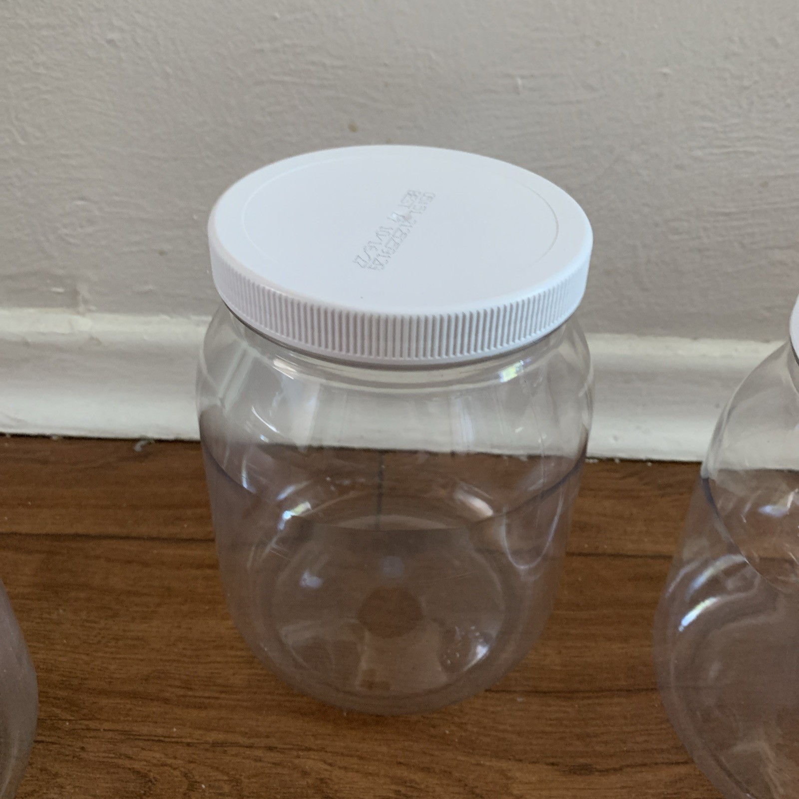 70 oz Clear Plastic Jars with Screw Lid,Empty 3 Pack Food Storage Containers